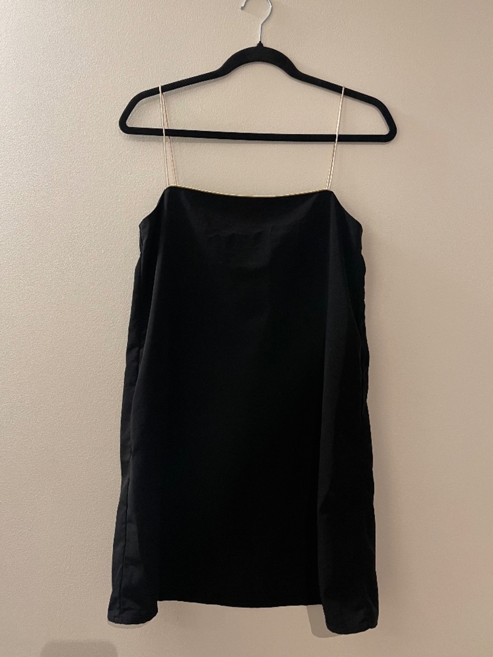 Oak + Fort Black Satin Slip Dress